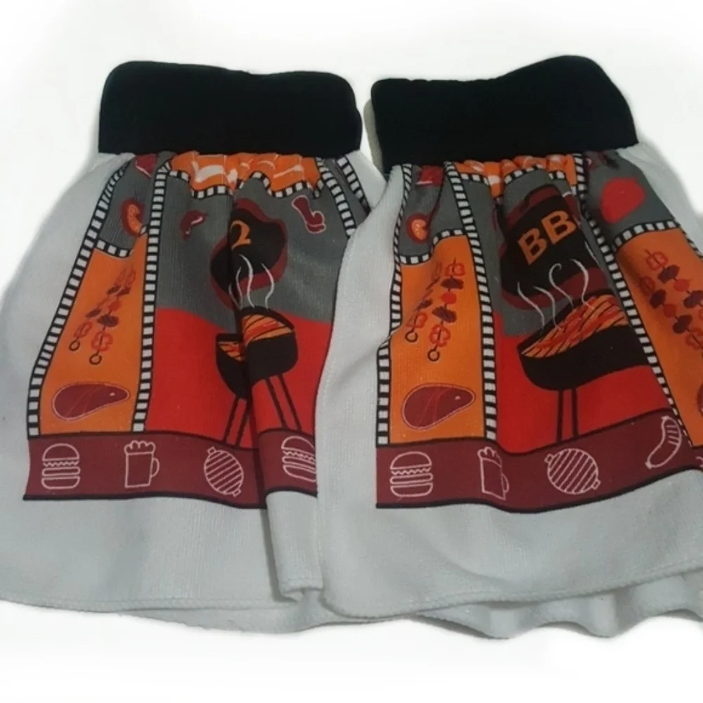 Barbecue Handmade Hanging Kitchen Towels Set of 2